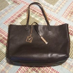 Victoria Secret Reversible Tote Dark Brown/Reptile